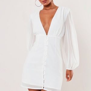 White boho mini dress